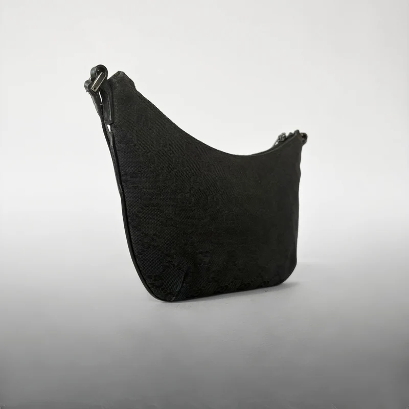 Gucci Schultertasche aus schwarzem Canvas