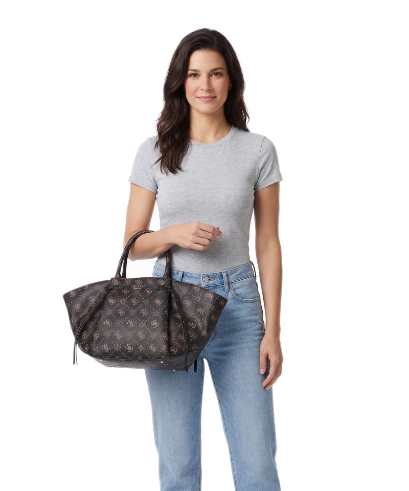 Guess Allegra Girlfriend Logo Handtasche espresso logo
