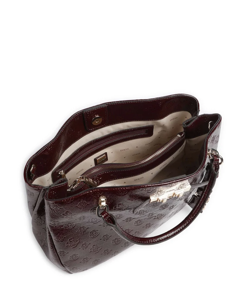 Guess Carmella Girlfriend Handtasche burgundy logo