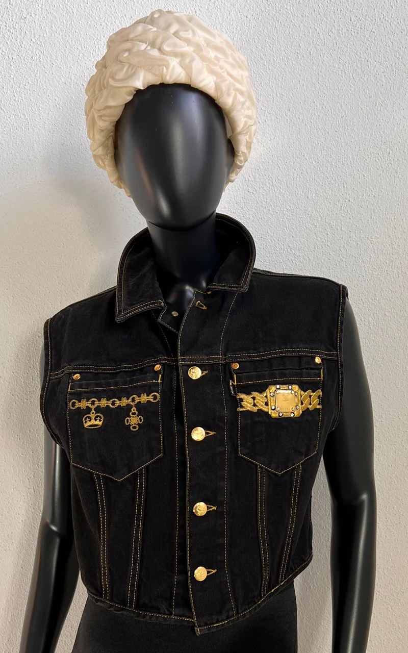 Vintage MCM Embellished Denim Vest