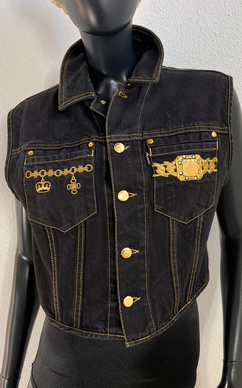 Vintage MCM Embellished Denim Vest