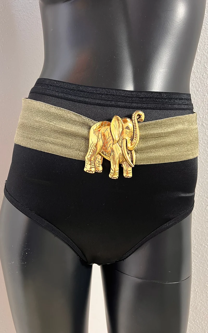 Vintage Sage Elephant Elastic Belt