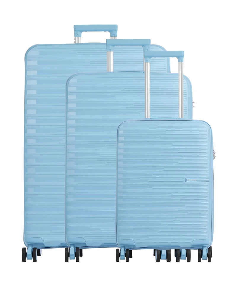 Travelite Pacific 4-Rollen Trolley Set light blue