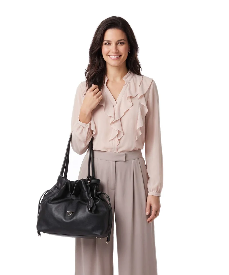 Guess Karima Bucket Handtasche black