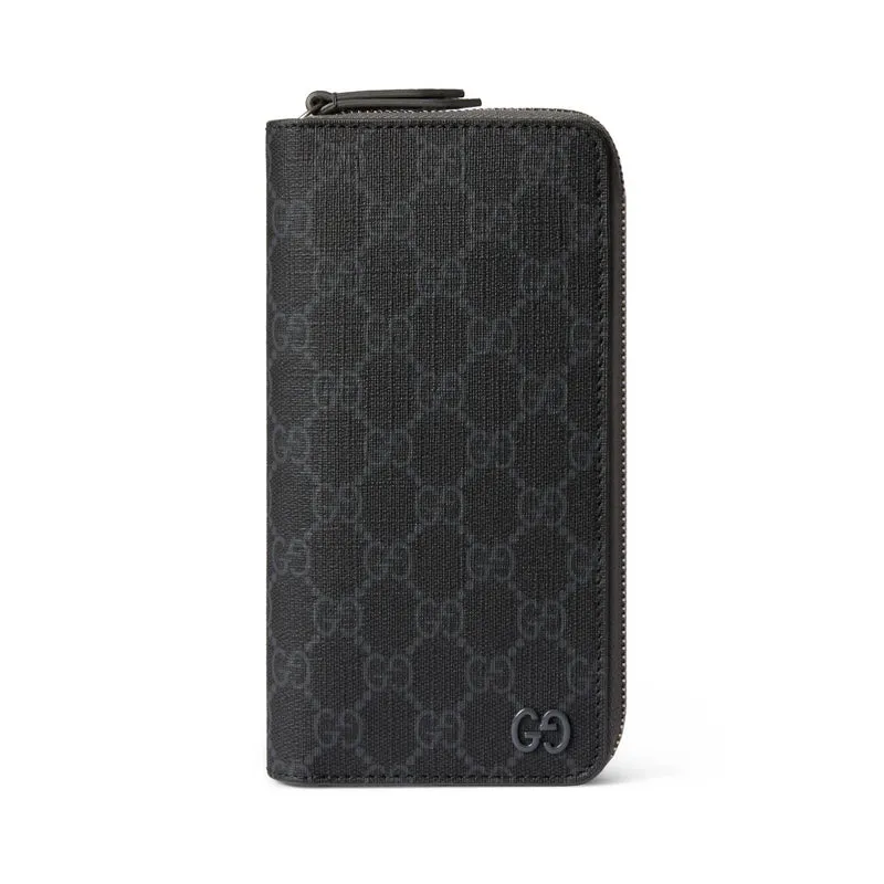 Gucci Geldbörse Herren Bi Color Zip Around Wallet Schwarz 822051-FACQC-1048
