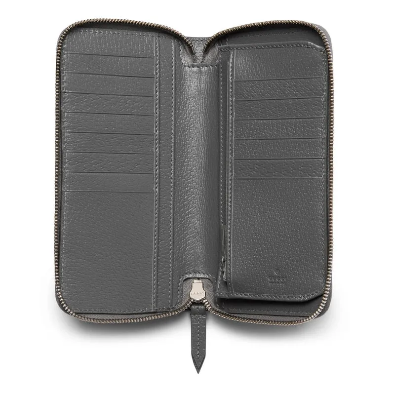 Gucci Geldbörse Herren Bi Color Zip Around Wallet Schwarz 822051-FACQC-1048