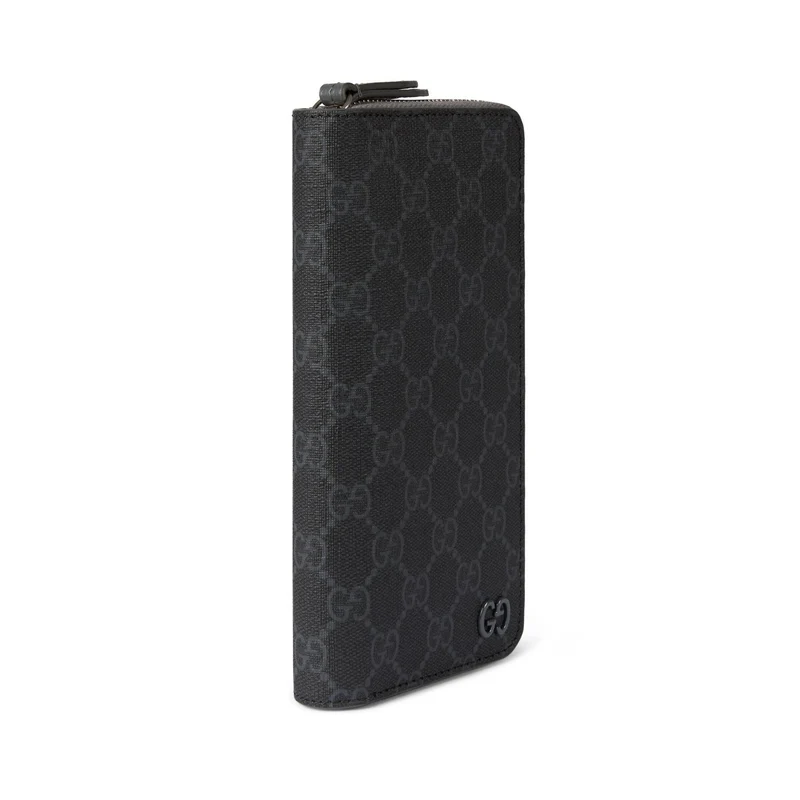 Gucci Geldbörse Herren Bi Color Zip Around Wallet Schwarz 822051-FACQC-1048