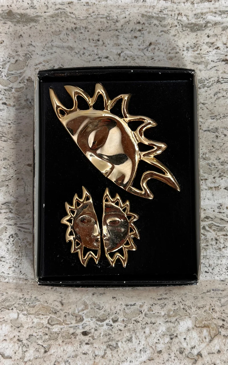 Vintage 90s Sun Costume Jewelry Set