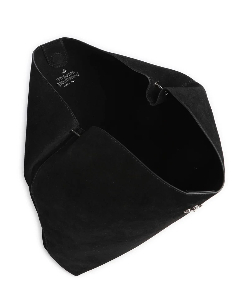 Vivienne Westwood Lottie Suede Large Beuteltasche black