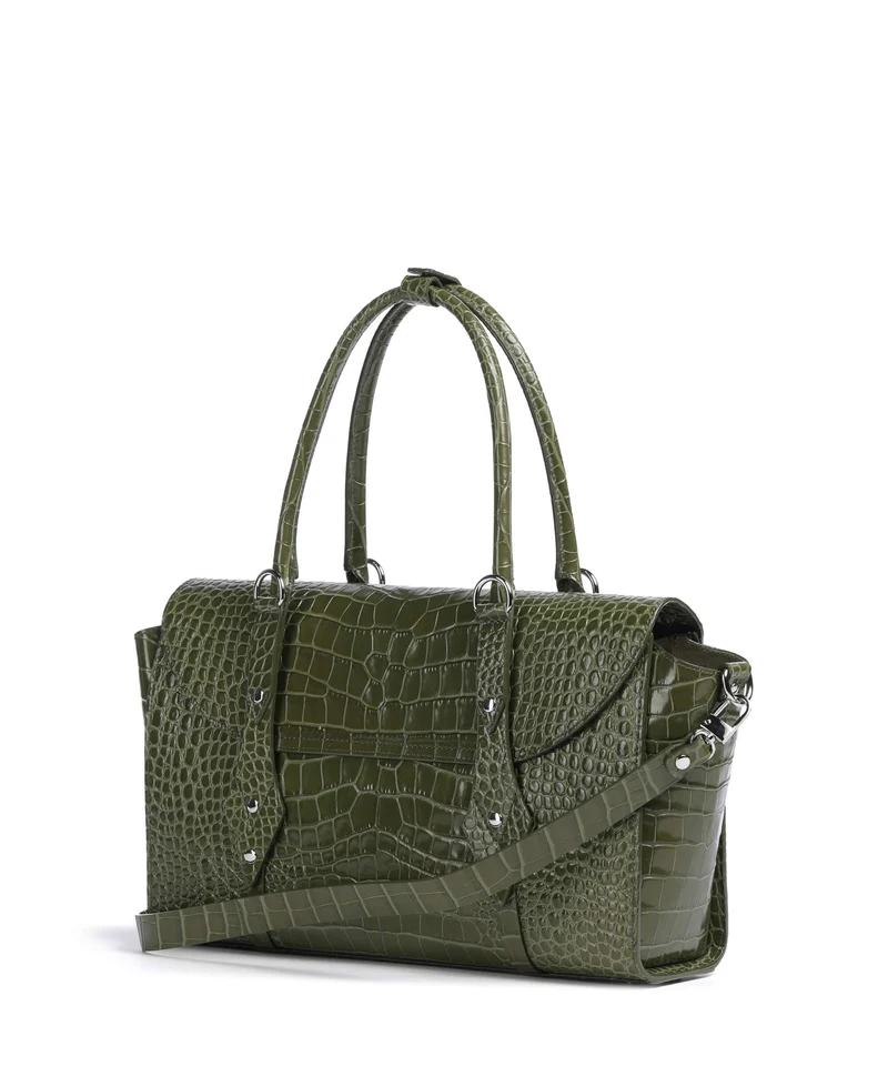 Vivienne Westwood Bettina Embossed Croc Medium Shopper khaki