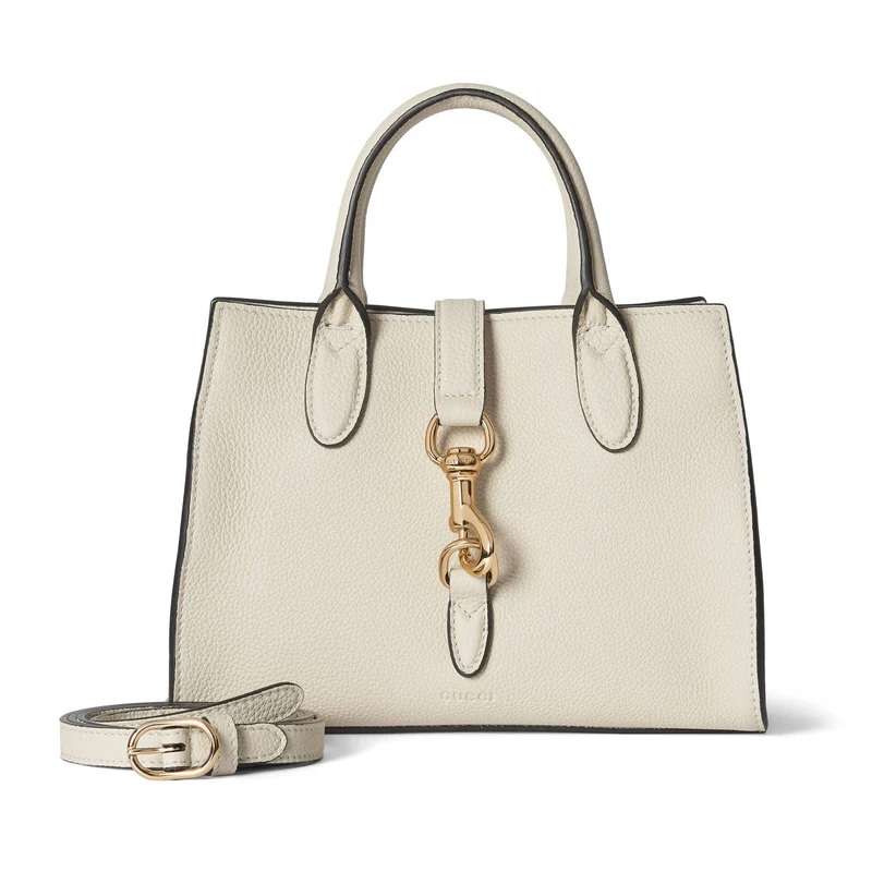 Gucci Handtasche Unisex Small Tote Bag mit Hakenverschluss Ivory Leder 795349-AZB0G9540