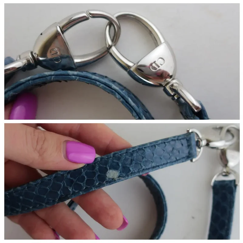Dior Blue Python Lady Dior Large Shoulder Bag
