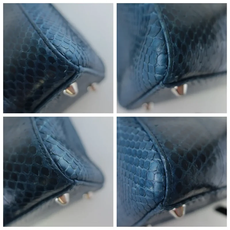 Dior Blue Python Lady Dior Large Shoulder Bag