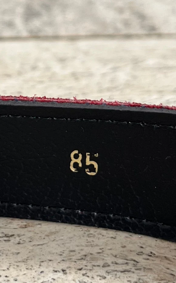 Vintage Red Suede & Ornate Brass Belt