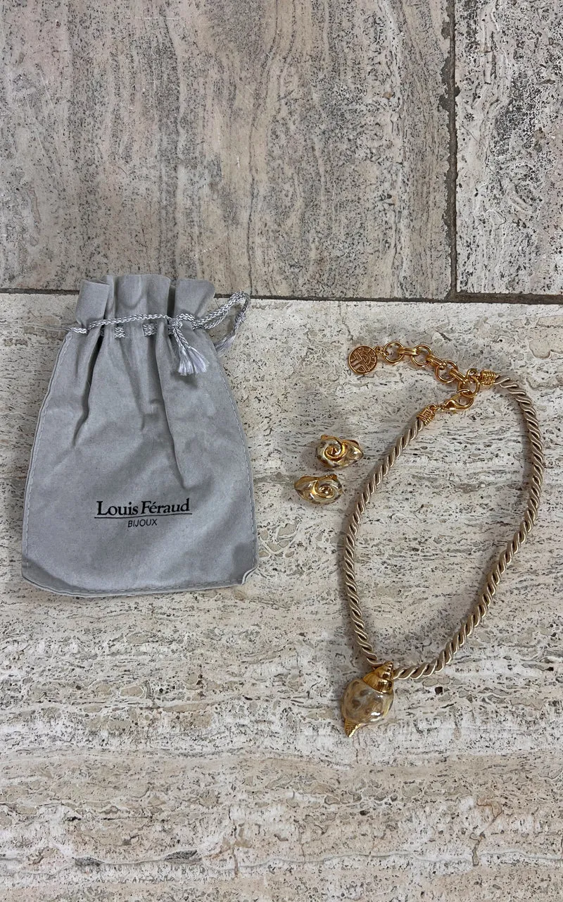 Vintage Louis Feraud Mussels Costume Jewelry Set