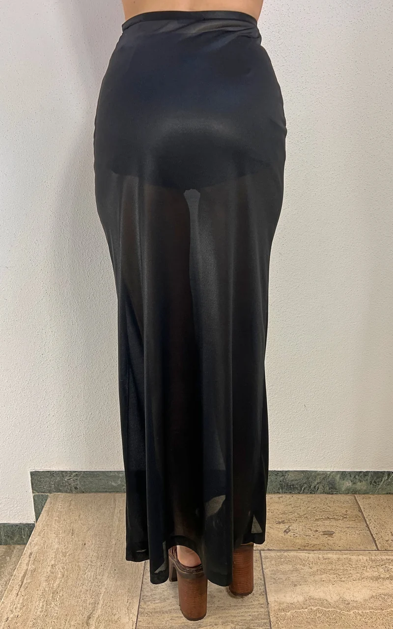 Vintage 90s Strenesse Sheer Maxi Skirt and Hot Pants Set