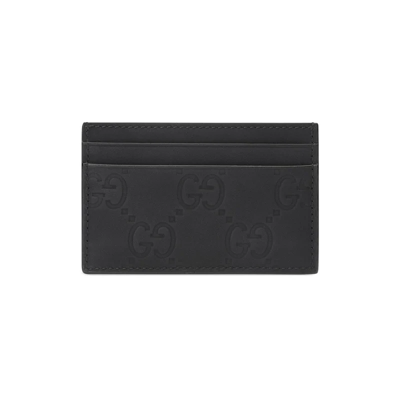 Gucci Geldbörse Unisex Rubberized Leather Small Wallet Schwarz 771315 AAC0L 1000