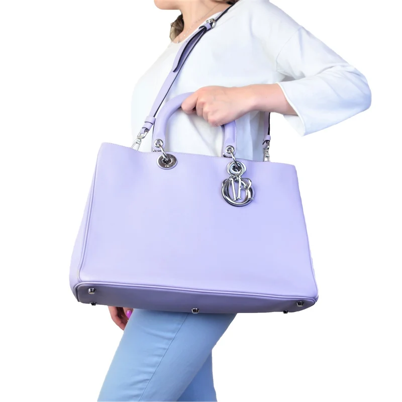 Christian Dior Limited Edition Large Lilac Diorissimo Shoulder Bag