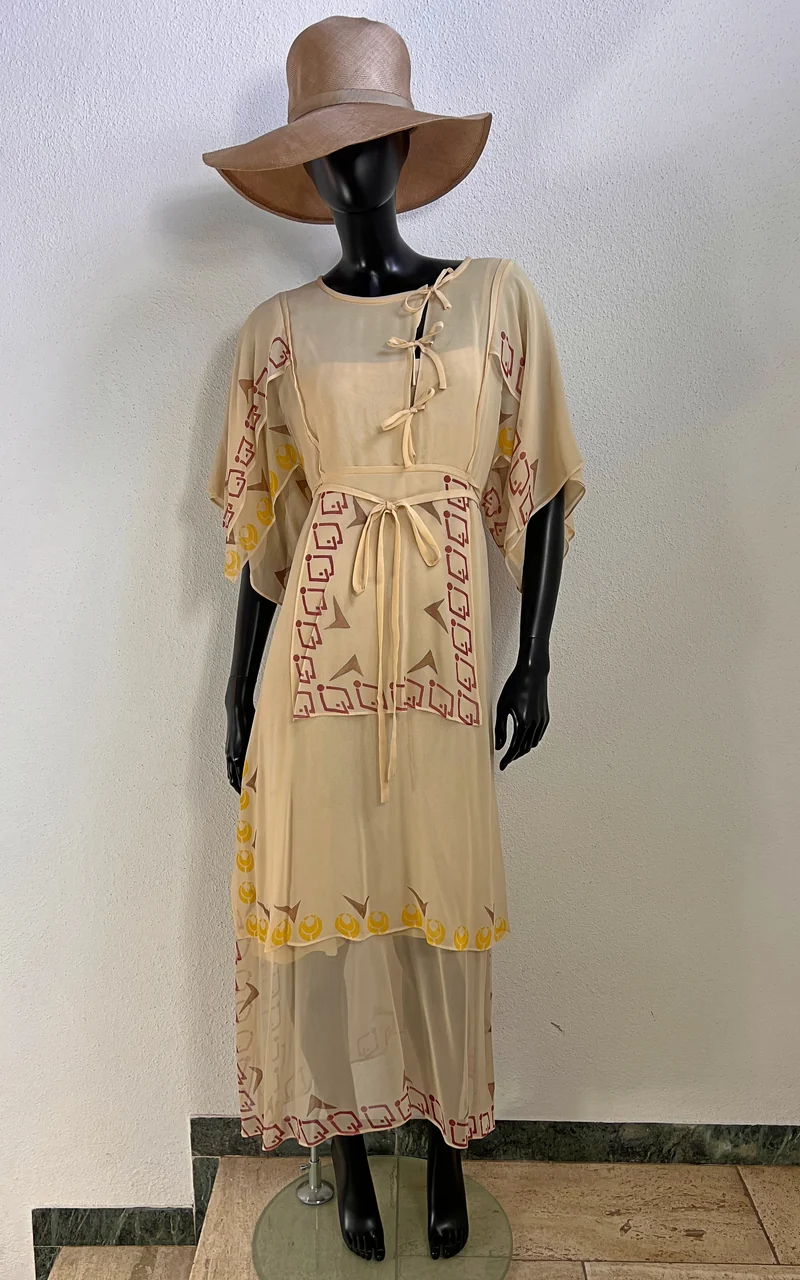 Vintage 70s Sheer Flatter Silk Dress