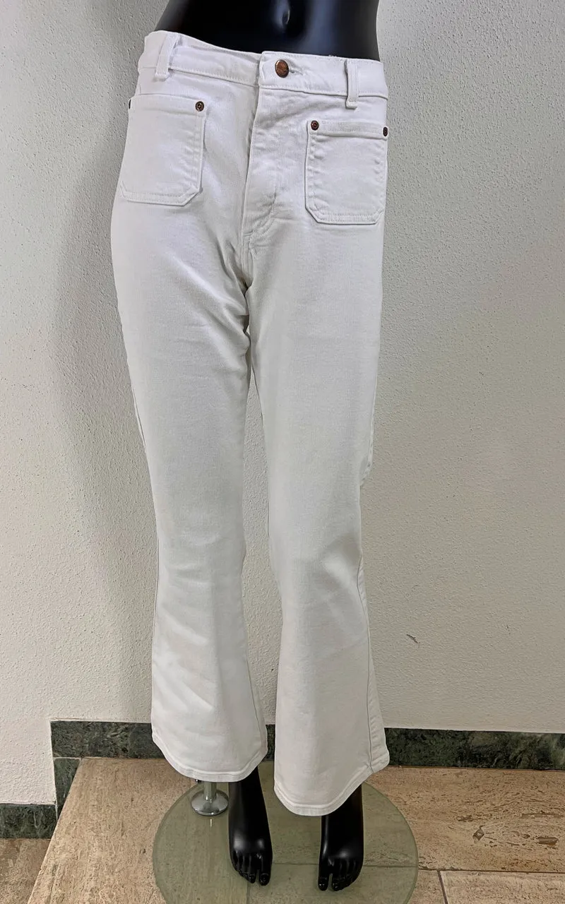 White Wrangler Flare Denim Pants