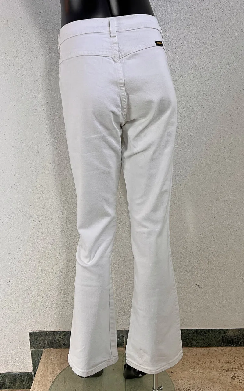 White Wrangler Flare Denim Pants