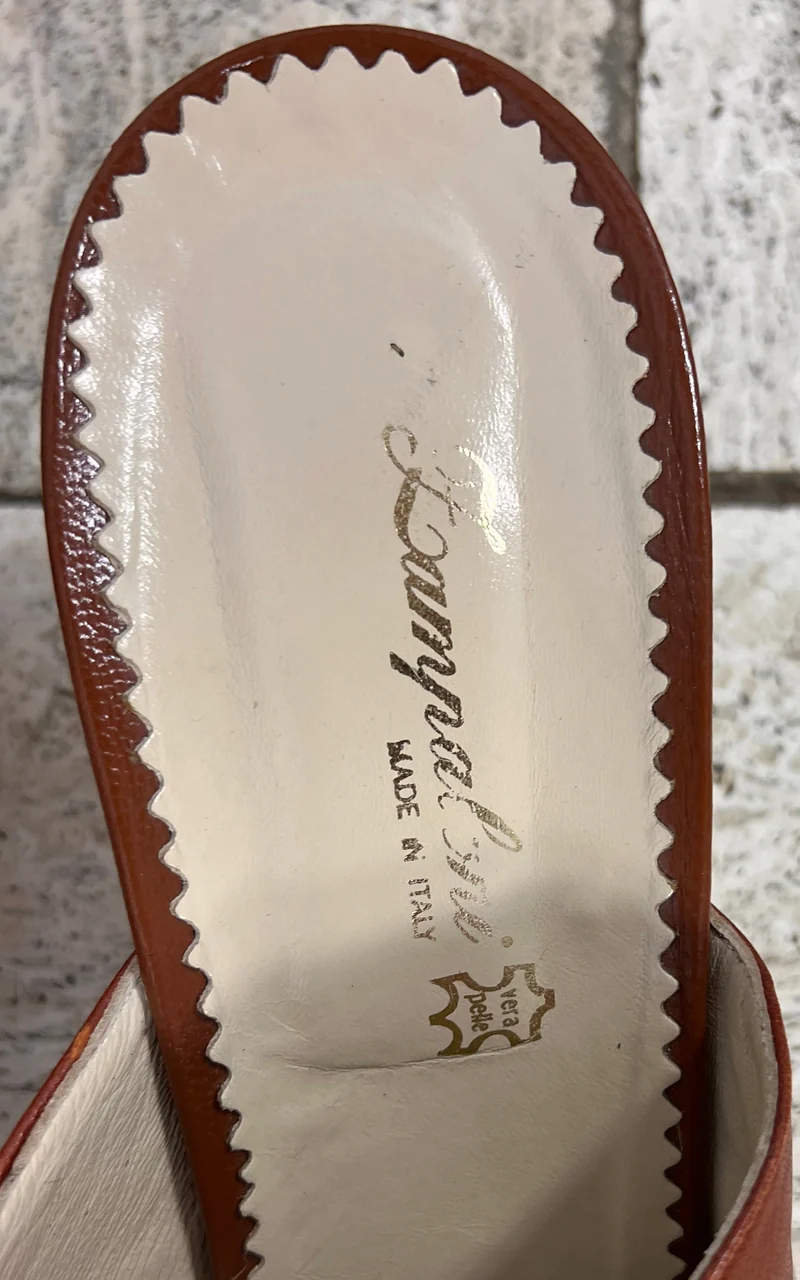 Vintage Italian Two-Tone Leather Mules 41