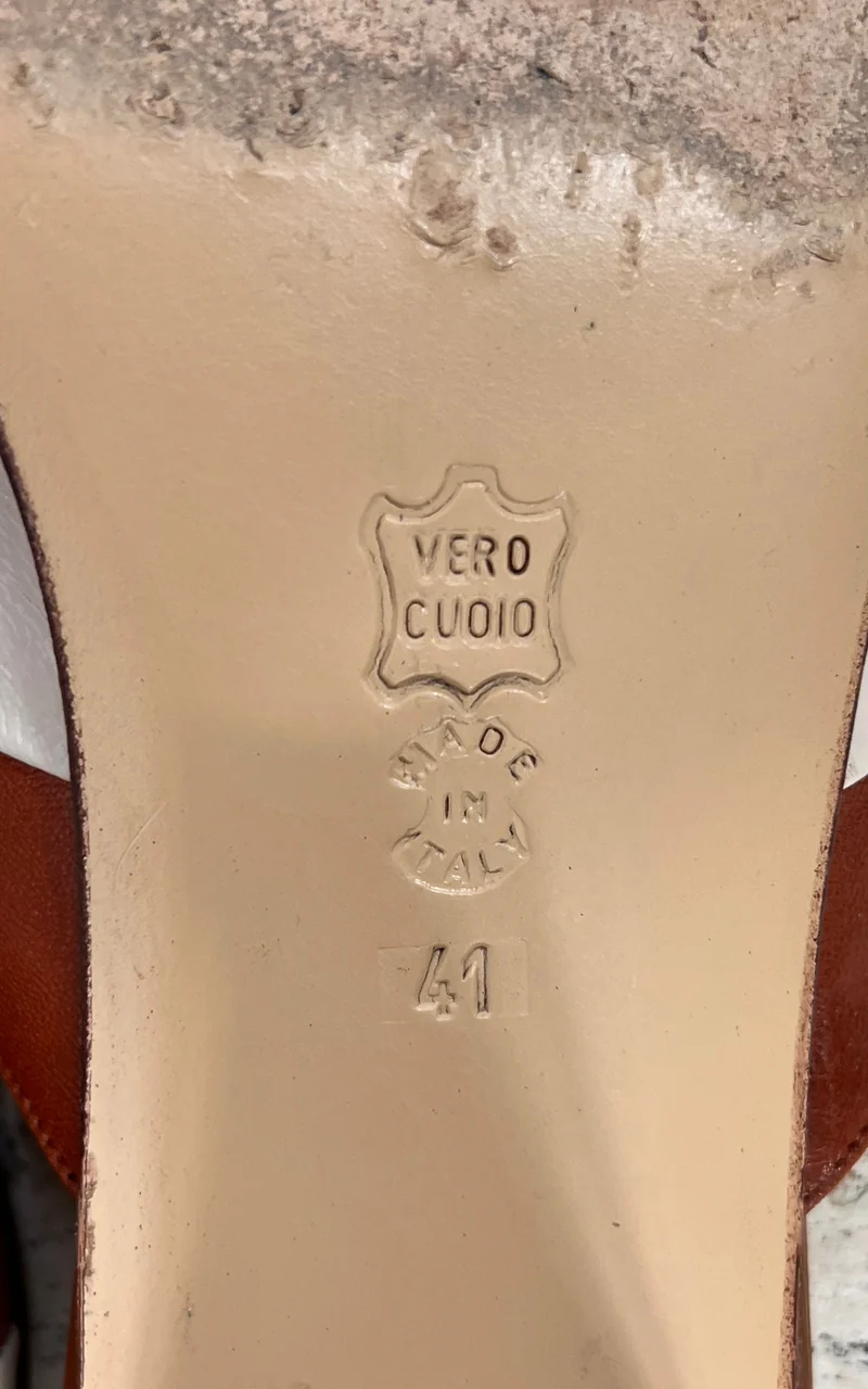 Vintage Italian Two-Tone Leather Mules 41