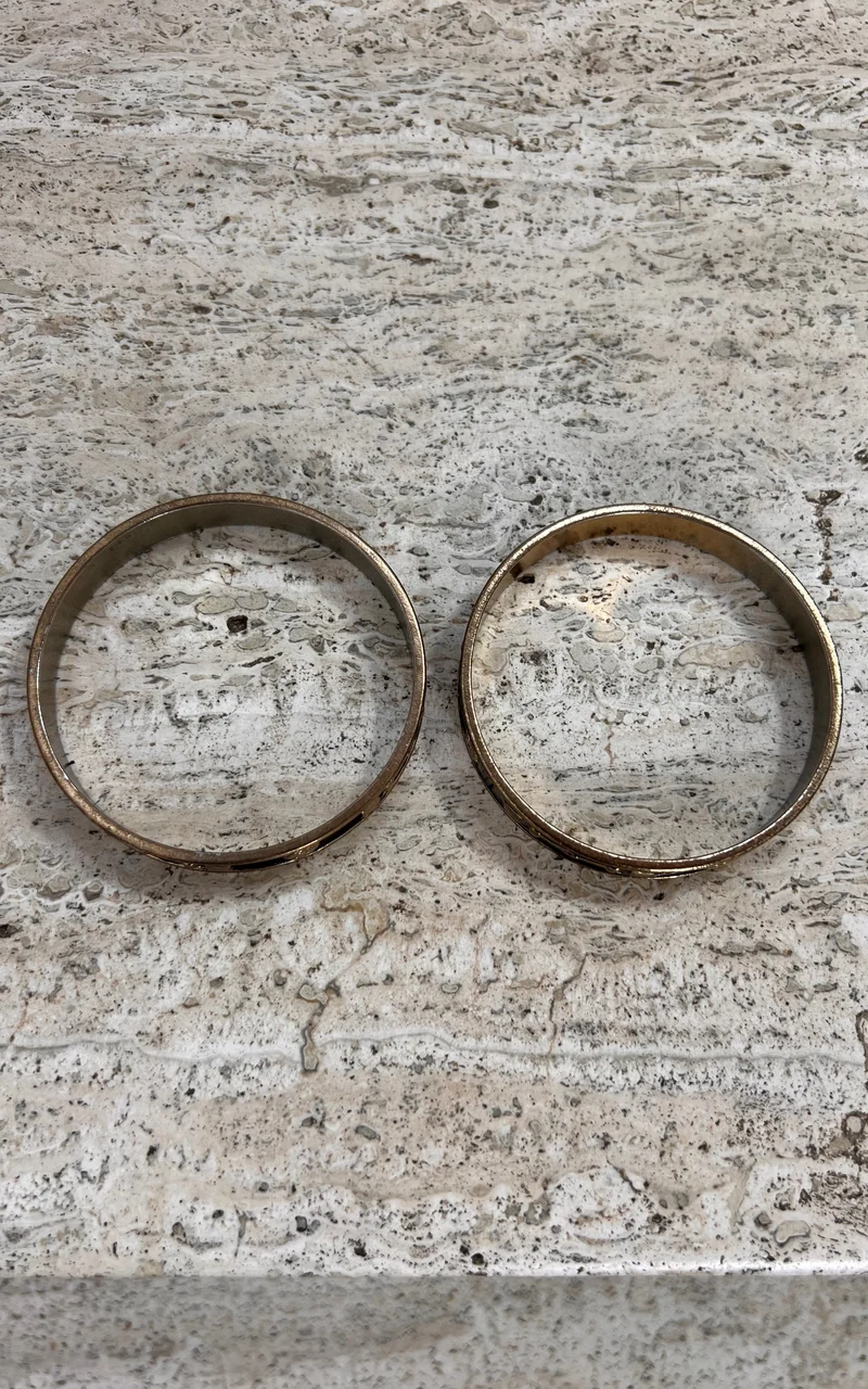 Vintage 70s Horsebit Armcuffs Bangles