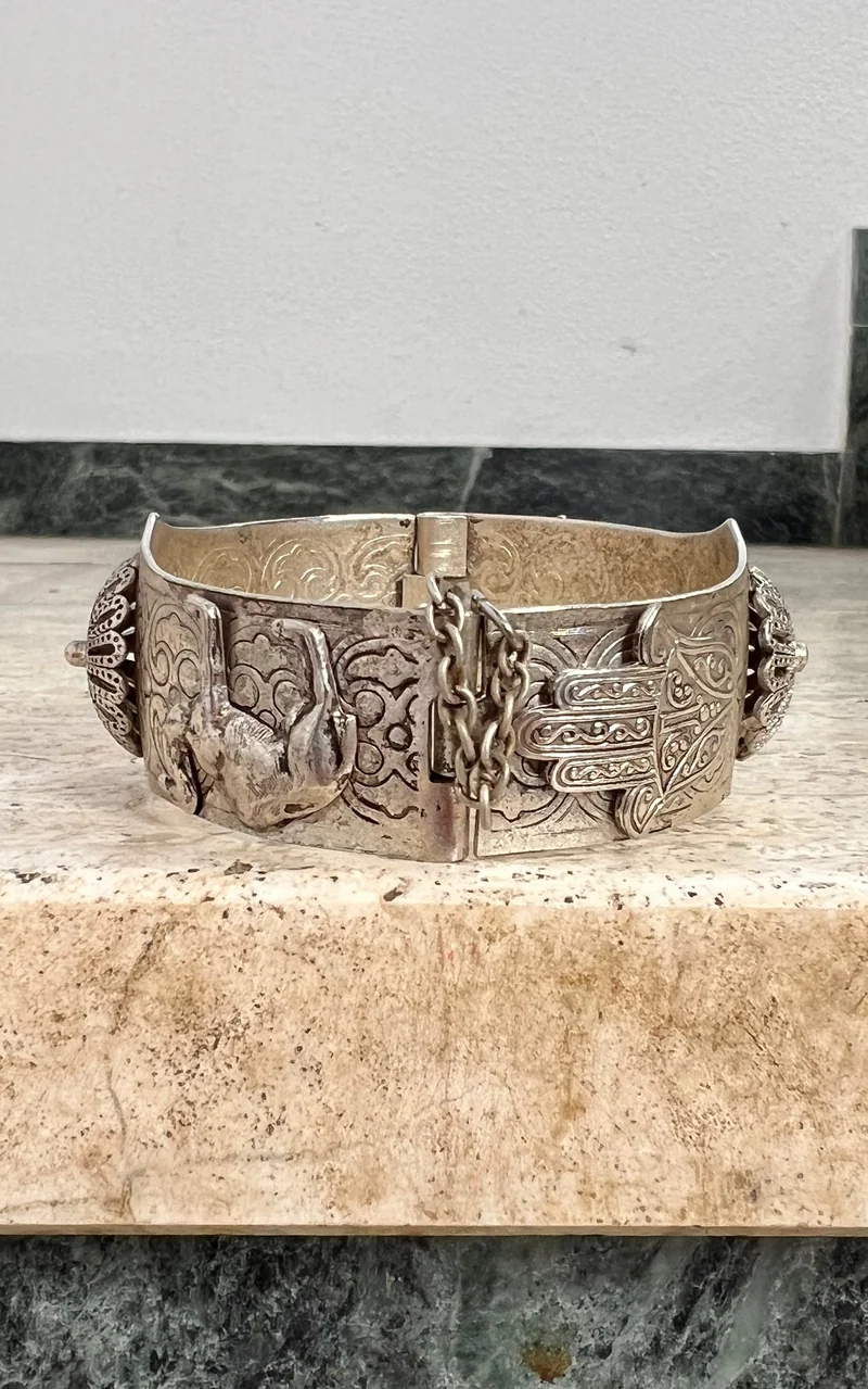 Vintage Silver Hippie Cuff Bracelet