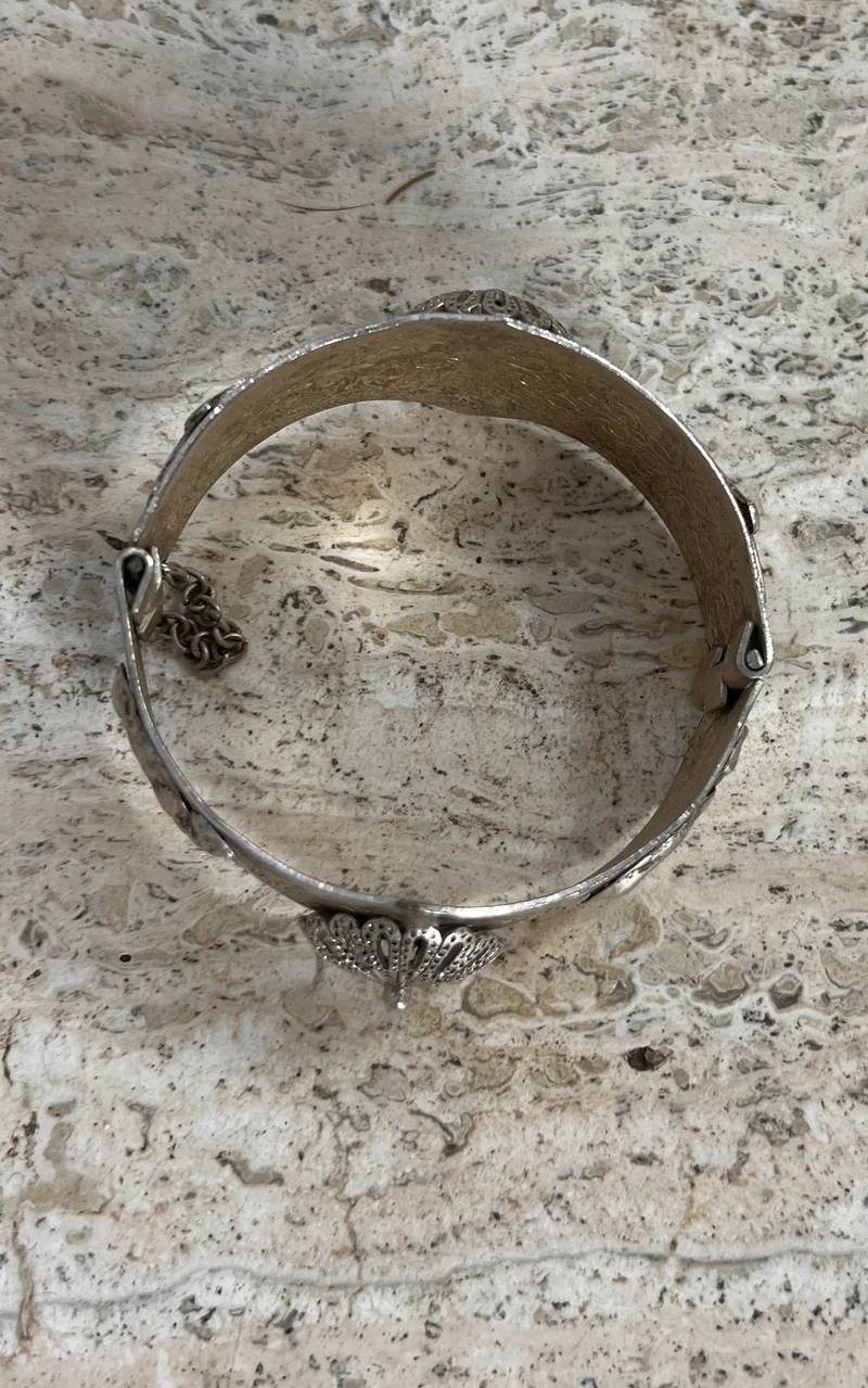 Vintage Silver Hippie Cuff Bracelet