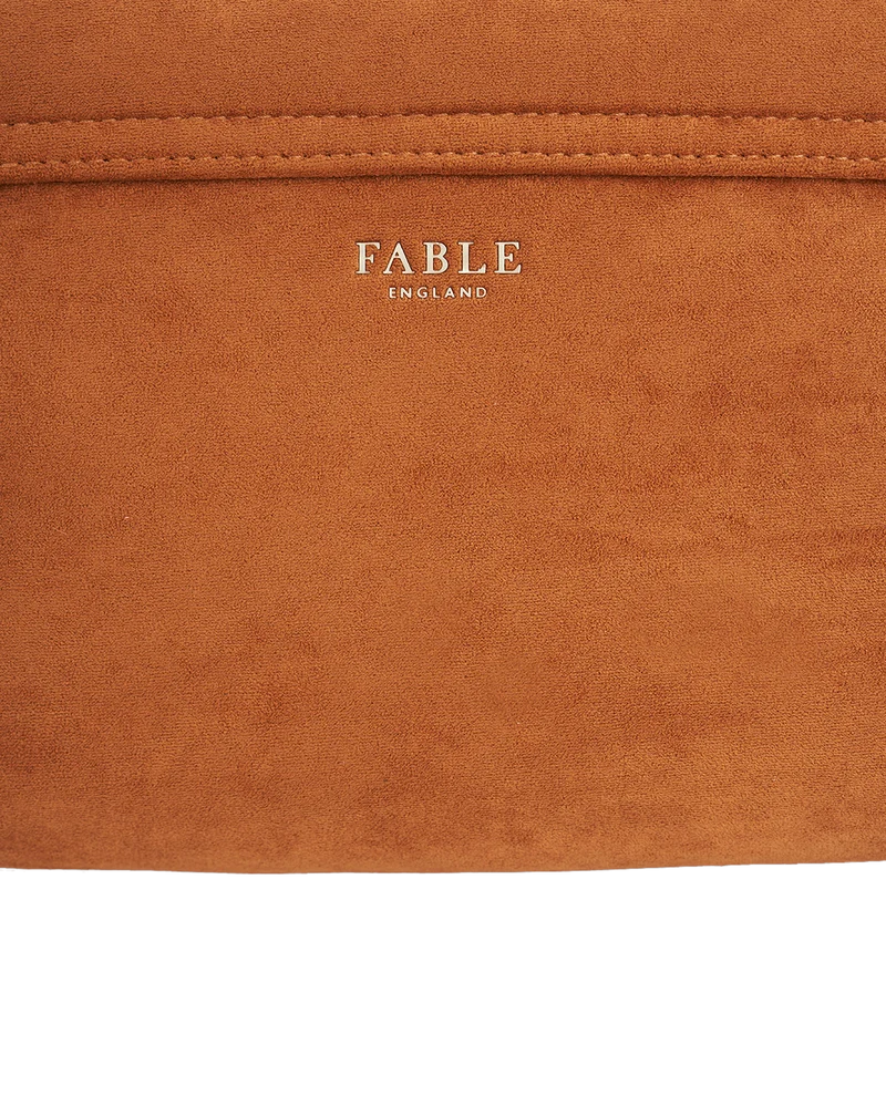 Tan Floral Embroidered Shoulder Bag