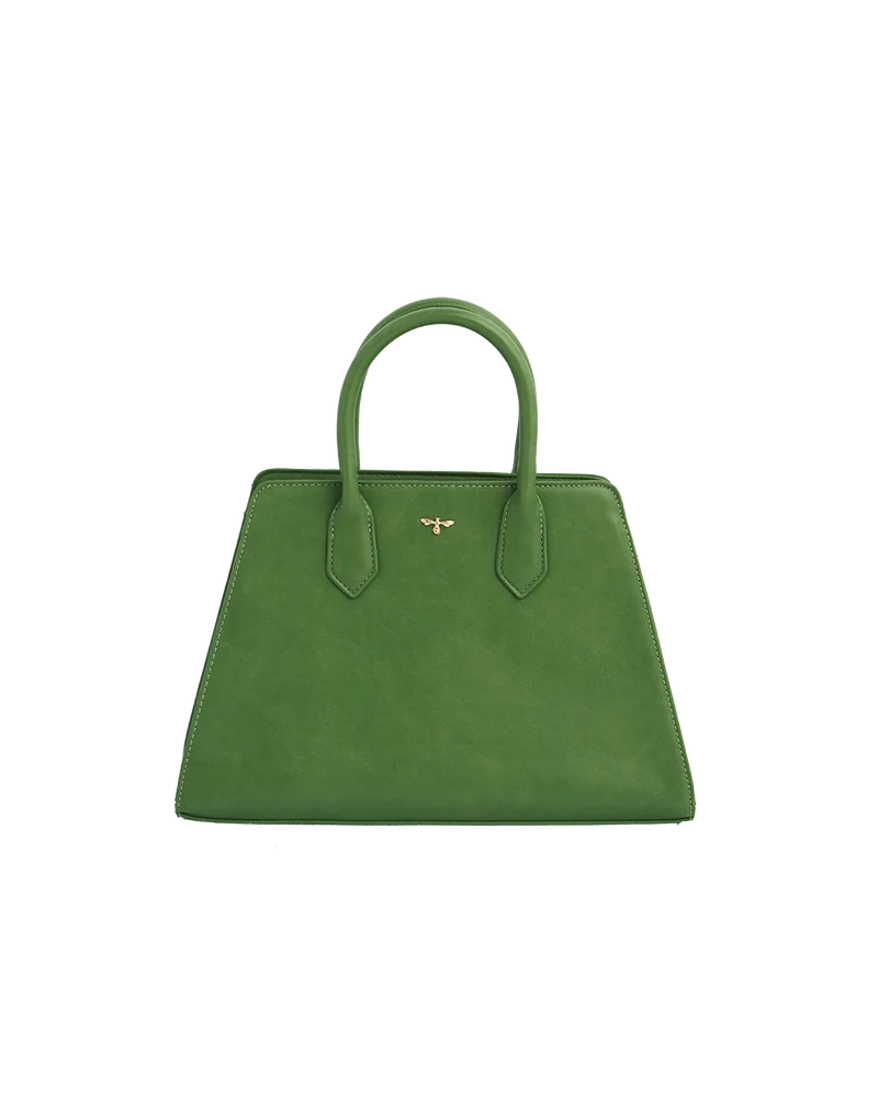 Green Garden Floral Structured Tote Bag Medium