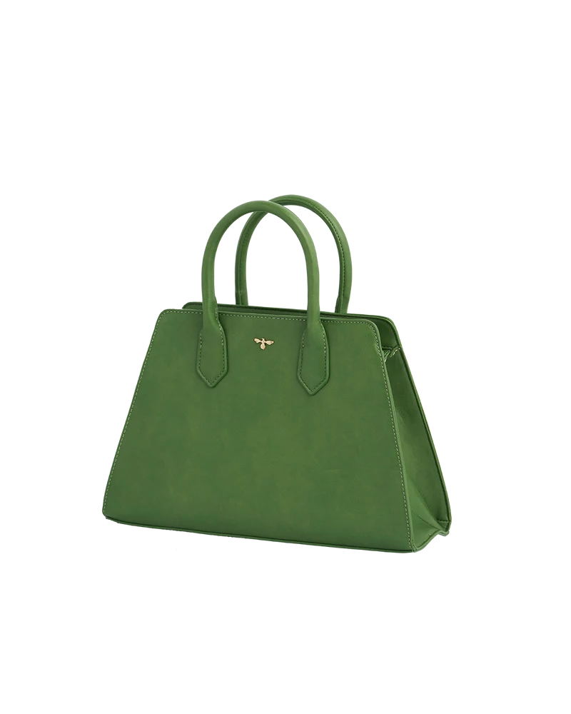 Green Garden Floral Structured Tote Bag Medium