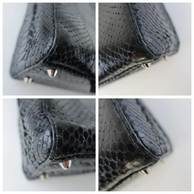 Christian Dior Black Python Large Lady Dior Bag
