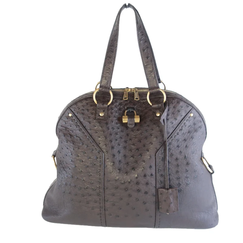 Yves Saint Laurent YSL Large Ostrich Muse Bag