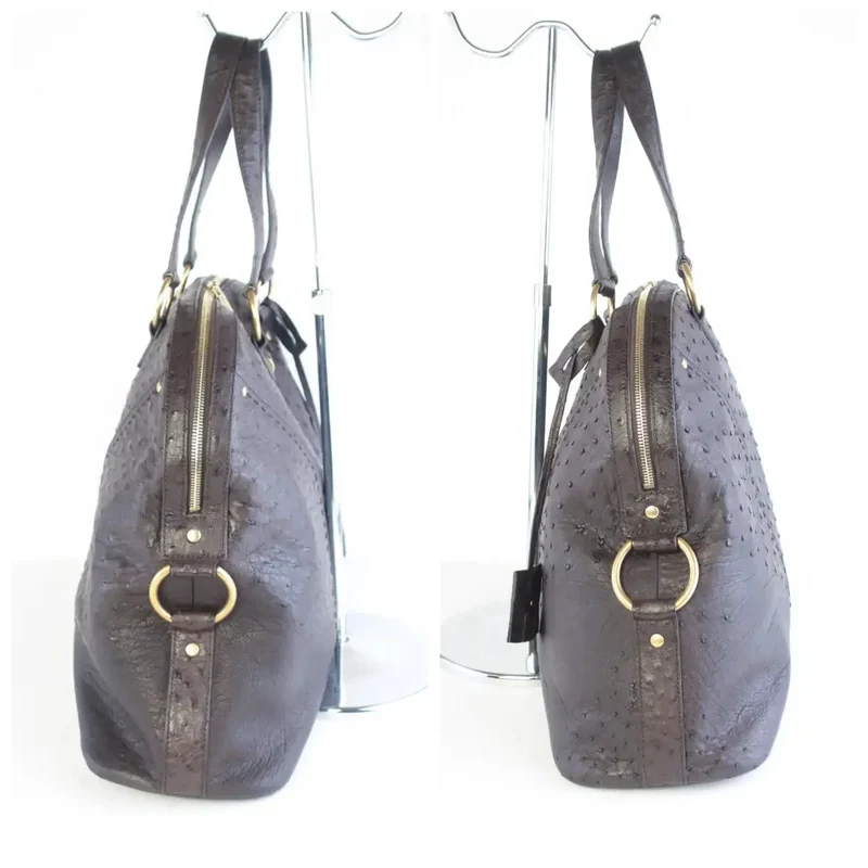 Yves Saint Laurent YSL Large Ostrich Muse Bag