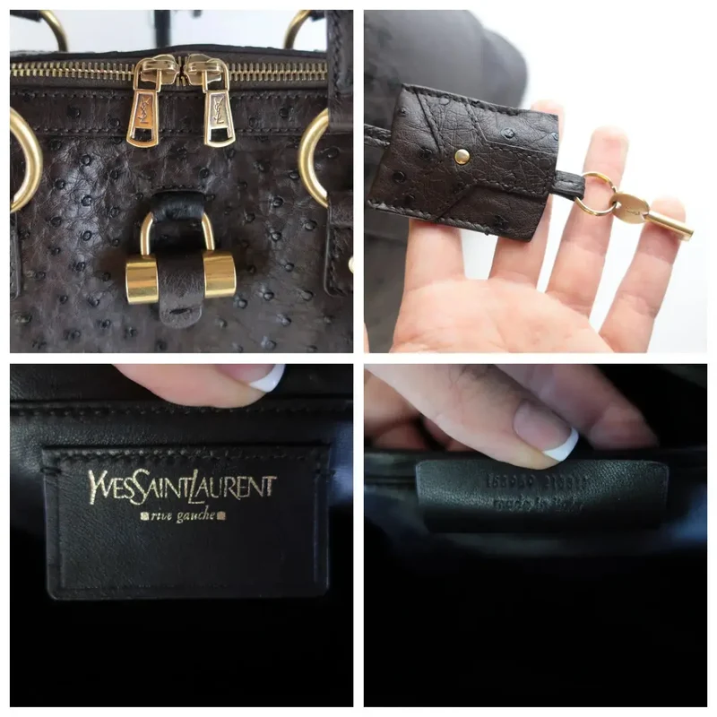 Yves Saint Laurent YSL Large Ostrich Muse Bag