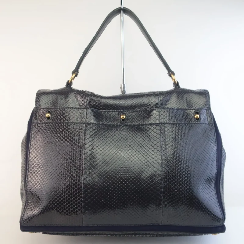 YSL Saint Laurent Blue Python Leather Muse 2 Handbag