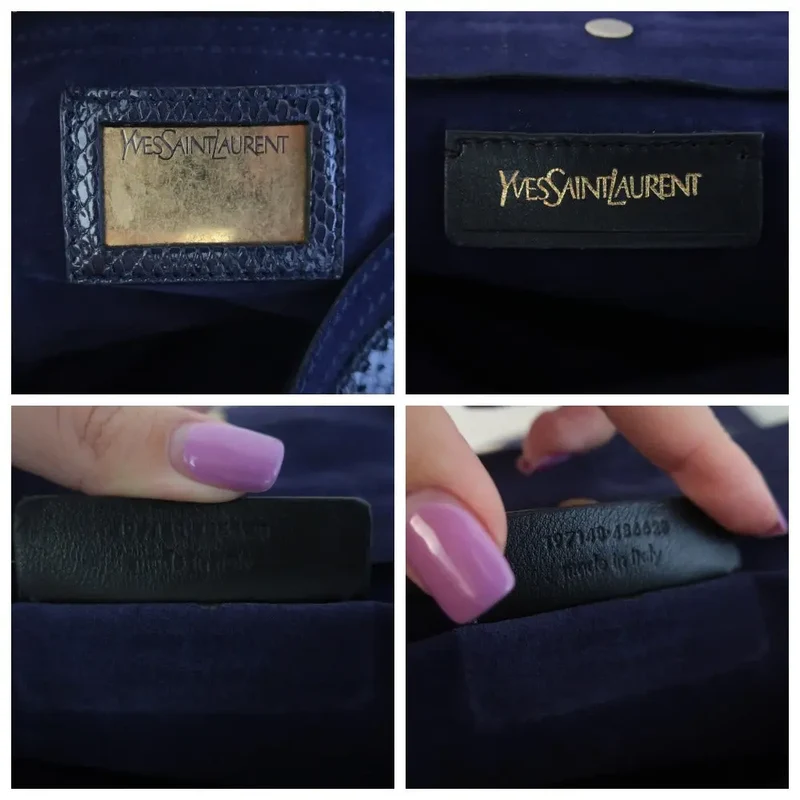 YSL Saint Laurent Blue Python Leather Muse 2 Handbag