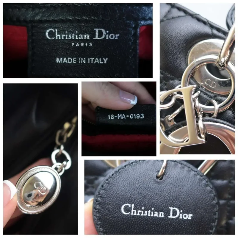 Christian Dior Black Cannage Lambskin Large Lady Dior Shoulder Bag