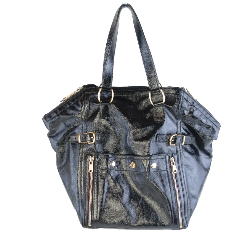 YSL Downtown Black Patent Leather Bag