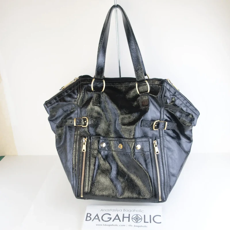 YSL Downtown Black Patent Leather Bag