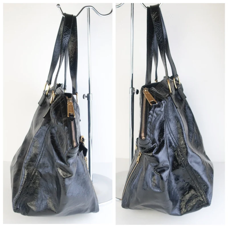 YSL Downtown Black Patent Leather Bag