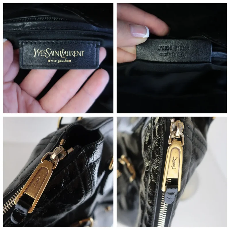 YSL Downtown Black Patent Leather Bag
