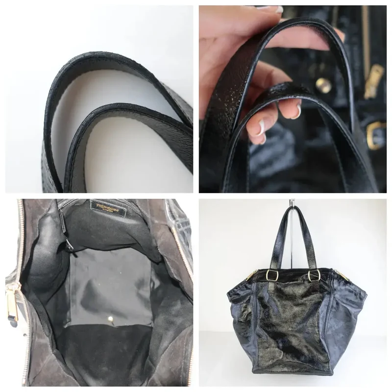 YSL Downtown Black Patent Leather Bag