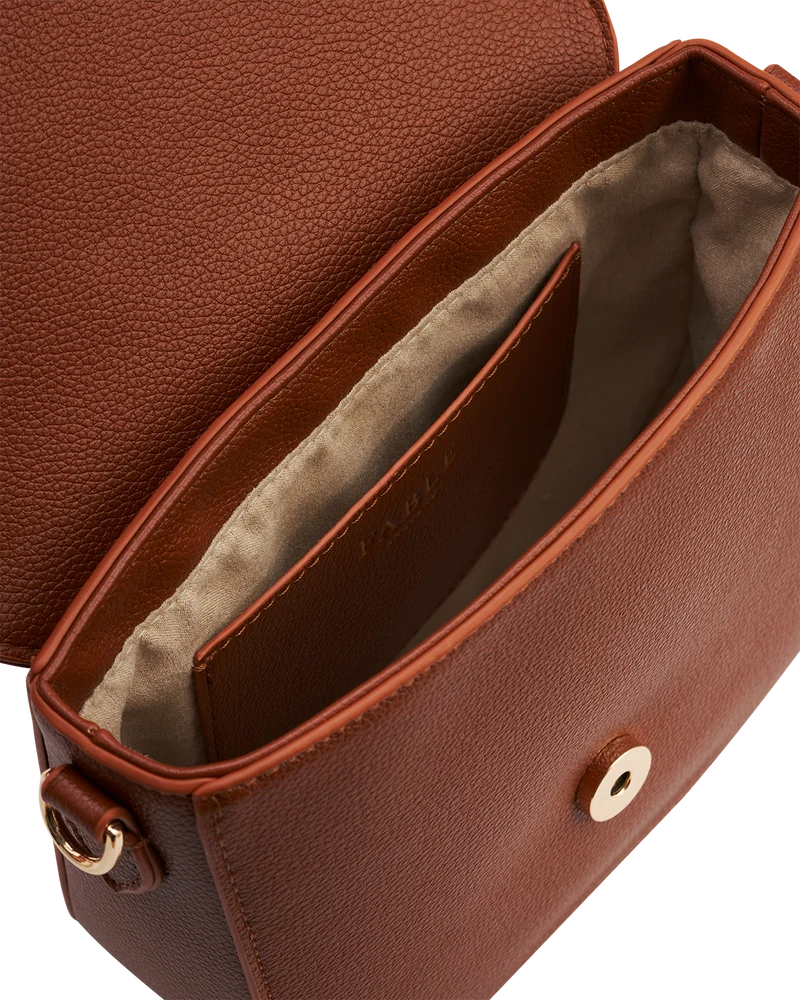 Beth Saddle Crossbody Bag in Tan