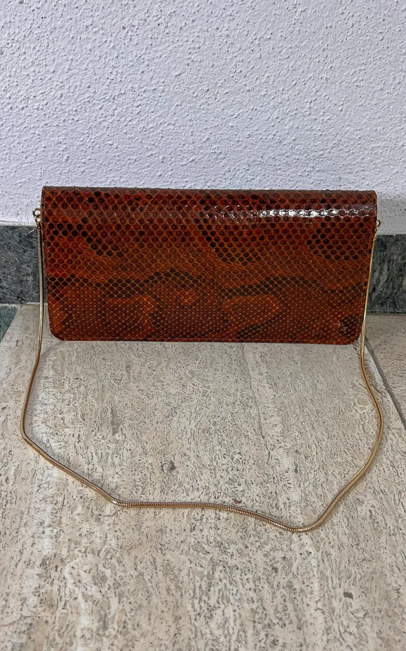 Vintage 70s Python Skin Bag