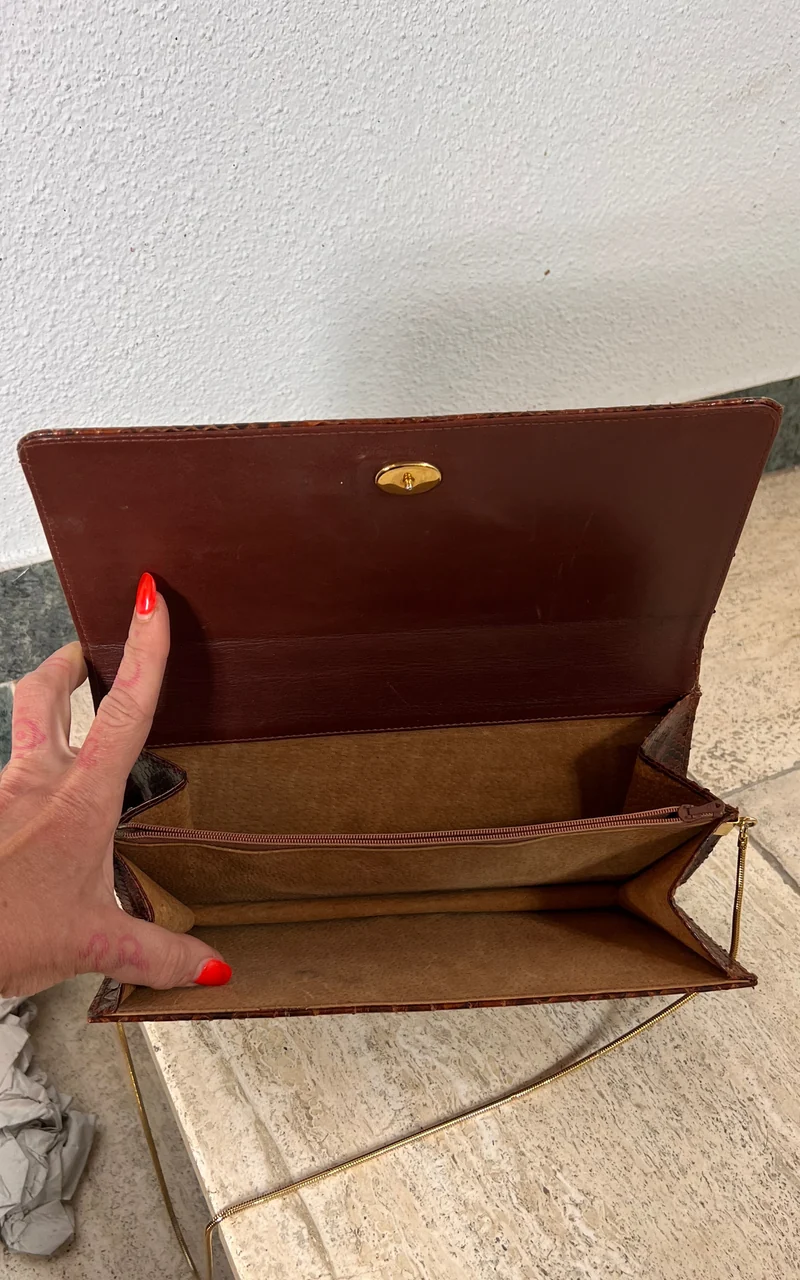 Vintage 70s Python Skin Bag