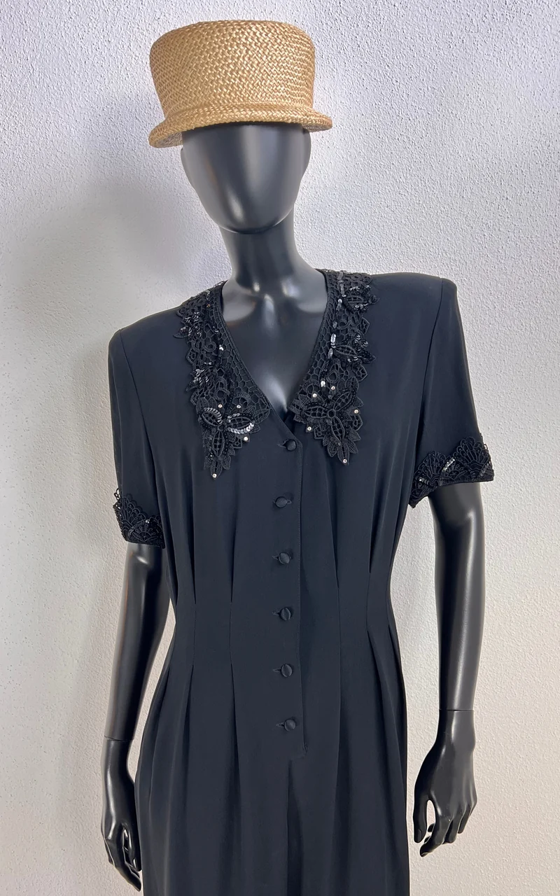 Vintage Chou Chou Overall with Beaded Lace Details