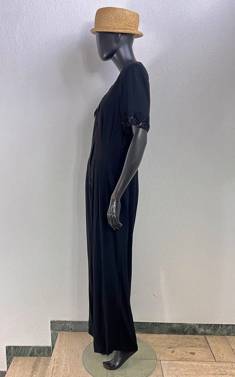 Vintage Chou Chou Overall with Beaded Lace Details